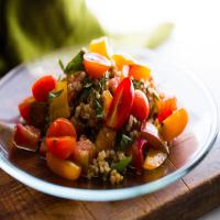Raw and Cooked Tomato and Herb Salad With Couscous_image