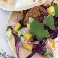 Coffee-Rubbed Grilled Pork Tenderloin Tacos with Pineapple Cucumber Salsa image
