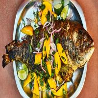 Grilled Spiced Snapper with Mango and Red Onion Salad Recipe image