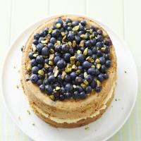 Blueberry & pistachio cake with cardamom cream image