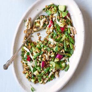 Chicken & freekeh chopped salad with salsa verde_image