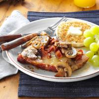 Ham Steaks with Gruyere, Bacon & Mushrooms image