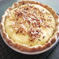 Coconut Custard Pie topped with Toasted Coconut image