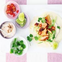 Grilled salmon tacos with chipotle lime yogurt image