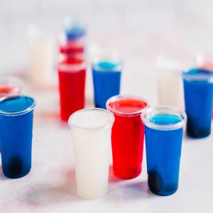 Red, White and Blue Jello Shots image