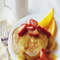 Oatmeal Pancakes with Strawberry-Orange Sauce_image