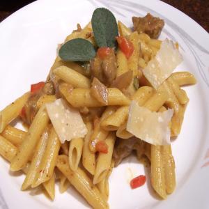 Penne With Sausage in Pumpkin Sauce._image