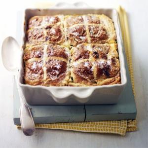 Hot cross bread & lemon pudding image
