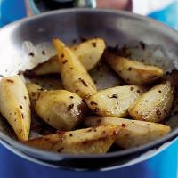Pan-fried pears with ginger & chilli butter image