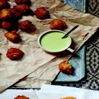 Corn Fritters With Green Chile Buttermilk Dip_image