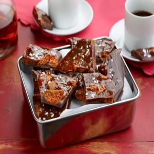 Homemade Candy Bars with Chunks of Cookies and Caramels_image