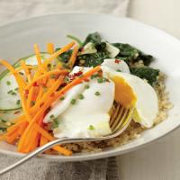 Quinoa with Poached Egg, Spinach, and Cucumber_image