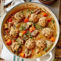 Pork & apple stew with parsley & thyme dumplings image