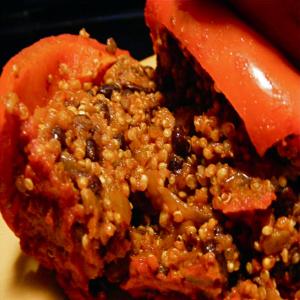 Black Bean, Mushroom & Quinoa Stuffed Bell Peppers_image