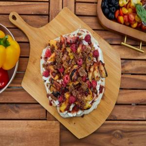 Grilled Peach Melba Pizza with Crunchy Lemon Zest Topping image