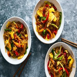 Singapore Noodles With Charred Scallions image