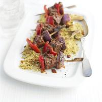 Harissa lamb & pepper kebabs image