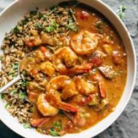 The Best Spicy Weekend Gumbo + Brown Rice_image