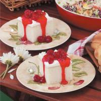 White Cake with Raspberry Sauce image