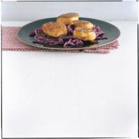 Spiced Scallops with Balsamic-Braised Red Cabbage image