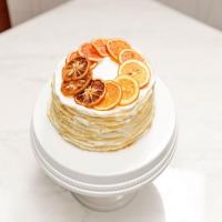 Mille Crepe Cake with Grapefruit Cream and Candied Oranges_image