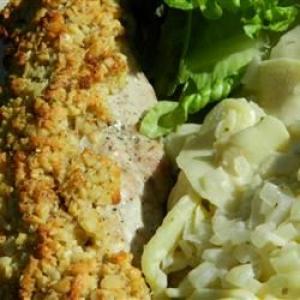Almond Crusted Pork with Apple-Rosemary Sauce_image