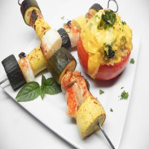 Mamita's Mojito Scallop Kabobs with Stuffed Tomatoes_image