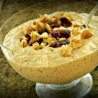 Peanut Butter and Honey Overnight Oats with Walnuts and Cranberries image