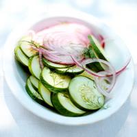 Quick Cucumber and Red-Onion Pickled Salad image