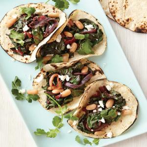Beans-and-Greens Tacos with Goat Cheese_image