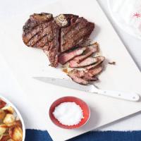 Grilled Porterhouse with Shallots and Potatoes_image
