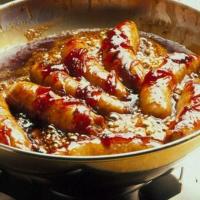 Sausages with sticky onion gravy image