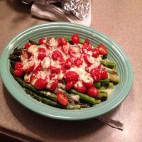 Roasted Asparagus with Tomatoes and Gorgonzola image