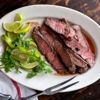 Garlicky, Smoky Grilled London Broil With Chipotle Chiles_image