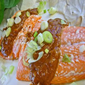 Grilled Salmon With Peanut Hoisin Sauce_image