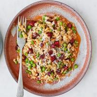 Chorizo & pea risotto image