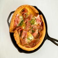 Smoked Paprika Dutch Baby with Serrano Ham and Fried Eggs image