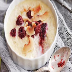Coconut Rice Puddings with Raspberries_image