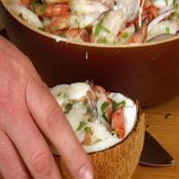 Shrimp Ceviche Served in Coconuts_image