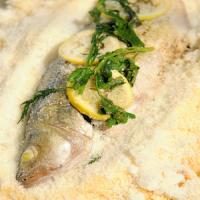 Salt-Baked Striped Bass with Herbs and Lemon image