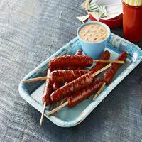 Hot Dog on a Stick with Queso Sauce_image