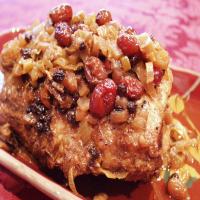 Pork Loin Served With Cranberry Apple Chutney_image