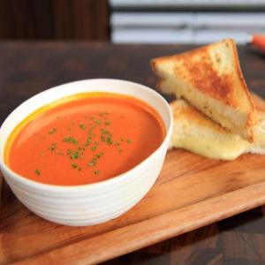 Tex-Mex Tomato Soup and Grilled Cheese image
