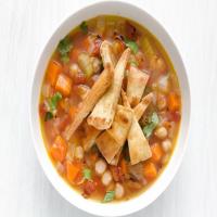 Chickpea Soup with Spiced Pita Chips image