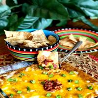 Hot Bean and Bacon Dip with Air Fryer Tortilla Chips image