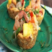 Shrimp Fried Rice in Coconut Cups image