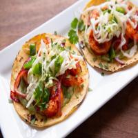 Shrimp Tacos with Pickled Cabbage and Avocado Crema_image