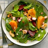 Spinach Salad with Goat Cheese and Beets image