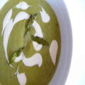 Asparagus Soup With Lemon Creme Fraiche image