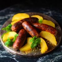 Medieval Chicken Sausage w/Saffron-Rose Apples Recipe - (4.3/5)_image